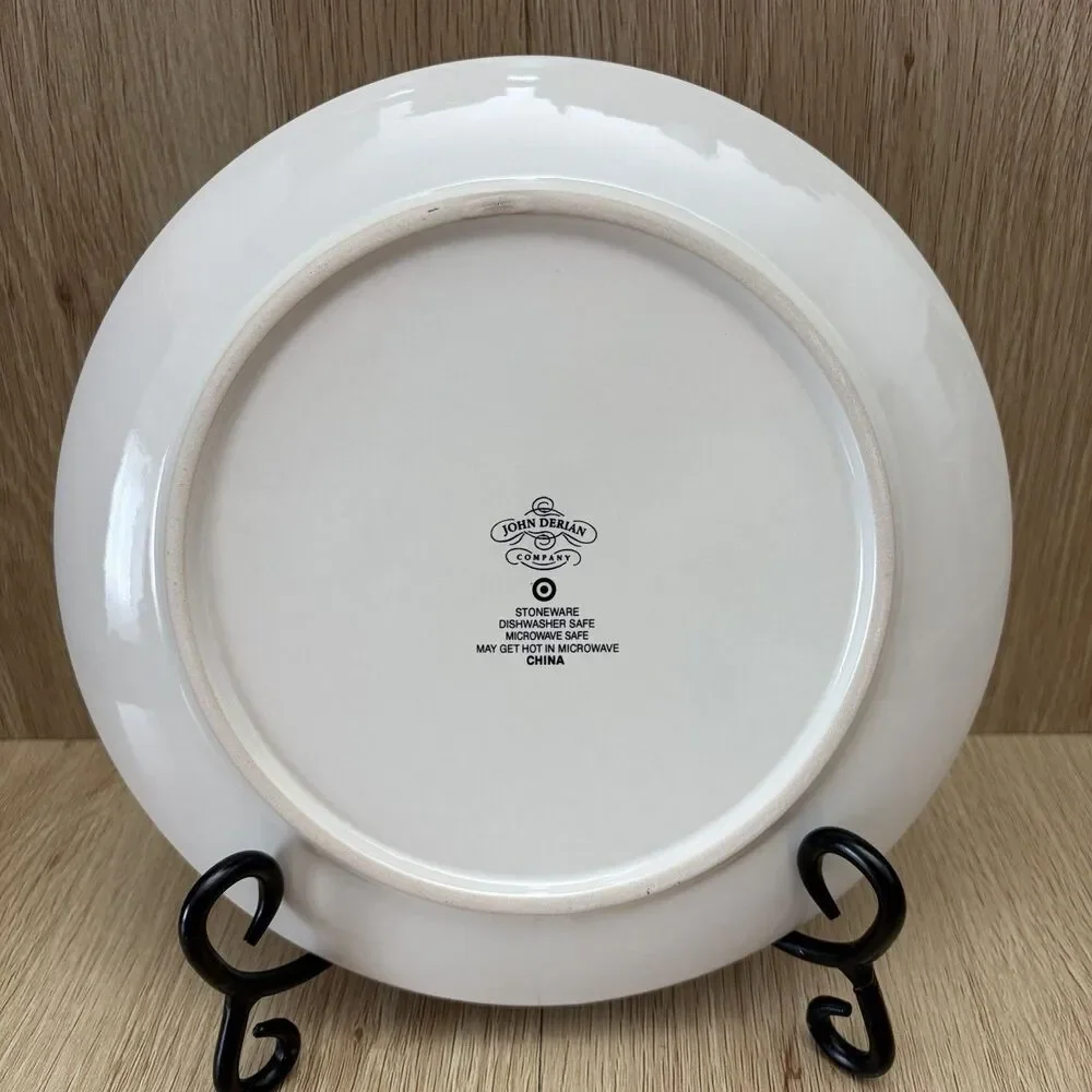 John Derian Set Of 4 Turkey Salad Plates Stoneware Thanksgiving Table Settings